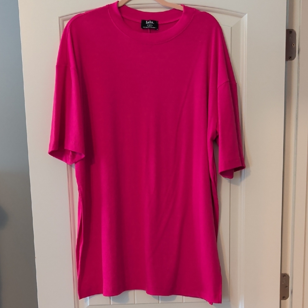 Dressed in LALA Hot Pink Short Sleeve Crewneck Tee